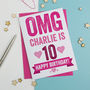 Omg Personalised 10th Birthday Card, thumbnail 3 of 3