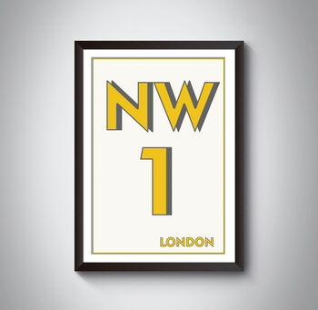 Nw1 Marylebone London Typography Postcode Print, 3 of 9
