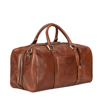 Personalised Small Leather Travel Bag 'Flero Small', 7 of 12