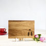 Two Penguins Personalised Oak Cutting Board, thumbnail 4 of 6