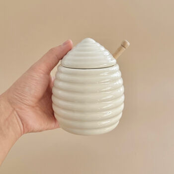 Ceramic Honey Pot With Honey Dipper, 8 of 11