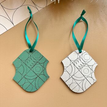 Green And Silver Christmas Decoration Ornament Set Tree Ornament, 7 of 7