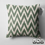 Green Zig Zag Hand Woven Ikat Cushion Cover, thumbnail 5 of 10