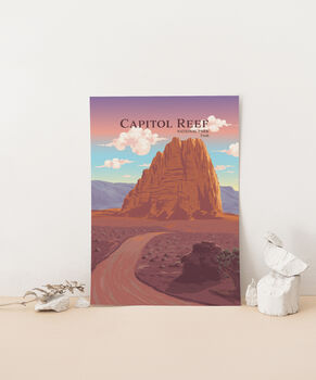 Capitol Reef National Park USA Travel Poster Art Print, 3 of 8