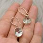Green Amethyst Earrings Crafted In Sterling Silver, thumbnail 2 of 6