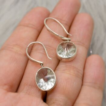 Green Amethyst Earrings Crafted In Sterling Silver, 2 of 6