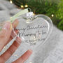 Mum To Be Glass Christmas Bauble Keepsake, thumbnail 2 of 3