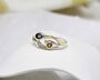 Smokey Quartz And Citrine Dainty Silver Ring, thumbnail 1 of 9