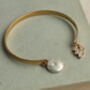 Art Deco Pearl Bracelet Cuff Bangle, thumbnail 6 of 9