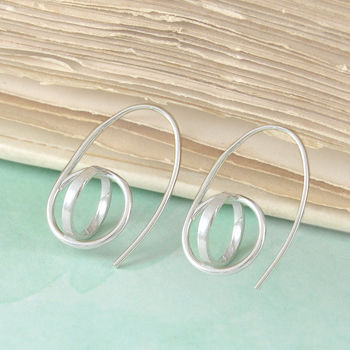 Sterling Silver Sphere Drop Earrings, 2 of 8