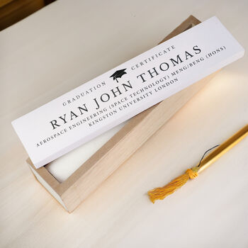 Personalised Wooden Graduation Certificate Holder, 2 of 4