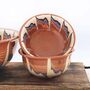 Set Of Two Ceramic Stoneware Soup Bowls W Blue Accents, thumbnail 4 of 5