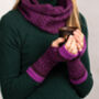Soft Knitted Fair Isle Mittens Lambswool Blue Teal, thumbnail 6 of 9
