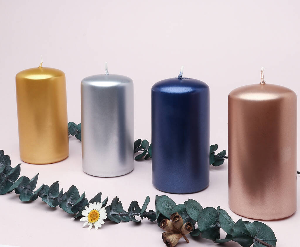 G Decor Grace Varnished Shimmer Pillar Candle By G Decor