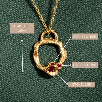 Ruby Gold Vermeil Plated Necklace July Birthstone, 8 of 10