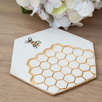 Hexagonal Ceramic Bee Coaster, 5 of 9