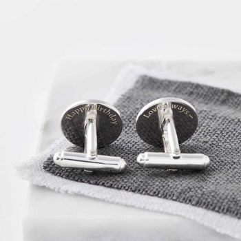 Personalised Rose Gold Plated And Sterling Cufflinks, 2 of 3