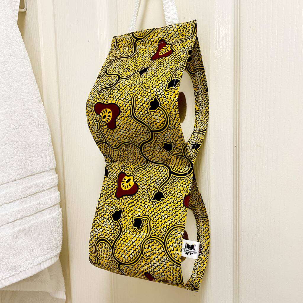 Space Saving Toilet Roll Holder In Yellow Garden Print, 1 of 5