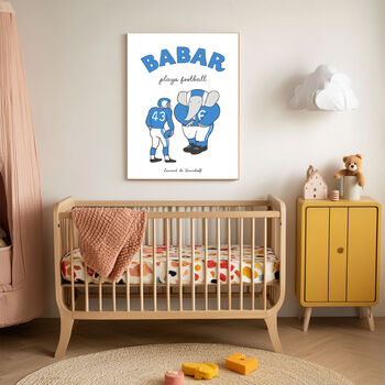Babar Set Of Two Football Nursery Art Prints, 4 of 5