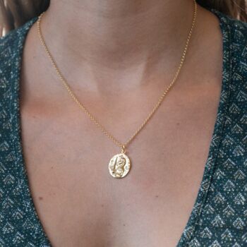 Engraved Gold Plated Virgo Zodiac Necklace, 3 of 6