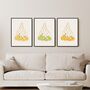 Set Of Three Fruit Baskets Print, thumbnail 1 of 4