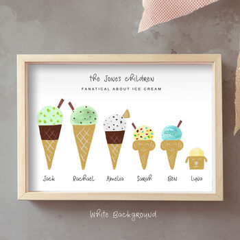 Personalised Illustrated Ice Cream Family Print, 3 of 8