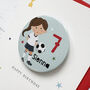 Footballer Girl Badge Birthday Card, thumbnail 2 of 2