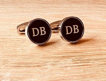 Personalised Silver Plated Initial Cufflinks, 3 of 6