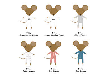 Personalised Easter Family Mouse Or Bunny A4 Print, 7 of 9