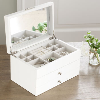 White Wooden Jewellery Box, 5 of 6