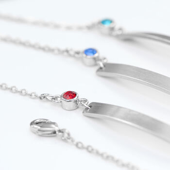 Personalised Silver Plated Birthstone Crystal Bracelet, 7 of 12