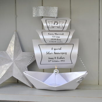 Personalised Anniversary Galleon Sail Boat Card, 2 of 12