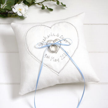 Personalised Wedding Ring Pillow, 2 of 12