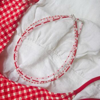 Minimal Pink Seed Bead Necklace, 5 of 5