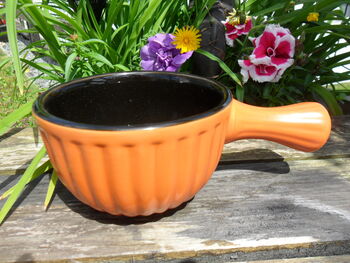 Set Of Two Reactive Glaze Brûlée Bowls In Spiced Orange, 9 of 9