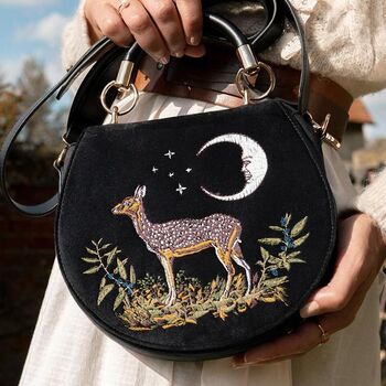 Fable Deer And Moon Embroidered Saddle Bag, 7 of 7