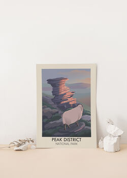 Peak District National Park Travel Poster Art Print, 2 of 8