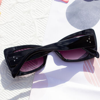 Black Chunky Triangle Cat Eye Sunglasses, 3 of 3