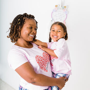 Personalised Woman's Mummy And Me Pyjamas Heart, 4 of 12