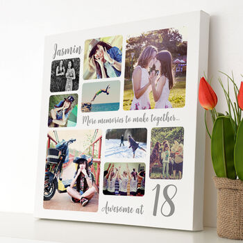 Personalised 18th Birthday Square Photo Collage, 2 of 11