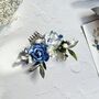 Royal Blue And White Floral Hair Comb, thumbnail 4 of 7