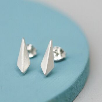 Simple Sterling Silver Studs. Kite Shape, 10 of 10