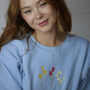 Embroidered Floral ' Have A Nice Day ' Back Sweater, thumbnail 2 of 4