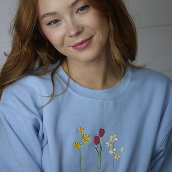 Embroidered Floral ' Have A Nice Day ' Back Sweater, 2 of 4