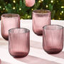 Palermo Set Of Four Amethyst Ribbed Tumblers, thumbnail 1 of 5