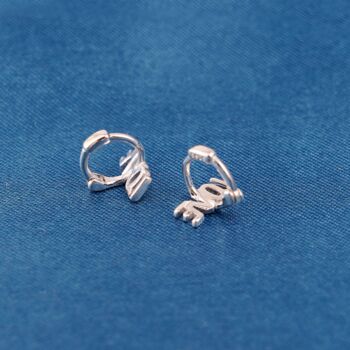 Silver Love Script Hoop Earrings, Valentines Earrings, 6 of 7