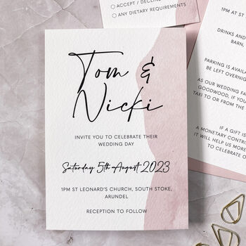 Blush Pink Wedding Invitation, 3 of 10