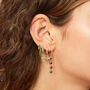 Camilla Turquoise Gold Cross Huggie Earrings, thumbnail 2 of 2