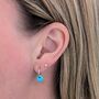 Turquoise Teardrop December Birthstone Earrings, Silver, thumbnail 3 of 6