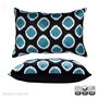 Silk Ikat Velvet Cushion Cover Teal Blue Dots 40x60cm, thumbnail 2 of 5